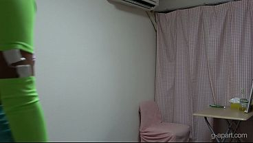 Tanned natural tits Japanese girl takes off no bra mini tank top, micro mini skirt, and thong panties and becomes naked