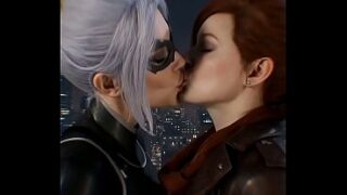 Black Cat x Mary Jane Watson Lesbian action (SpiderMan PS4)(AI generated)