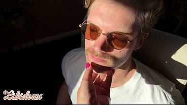 Edging his hard cock and feeding him cum FPOV
