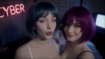 Lesbians kiss and doggystyle show, Ai animation