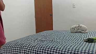 My stepsister masturbates in front of a hidden camera in her room. Spanish porn.