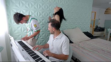 Piano Lessons End in Double Penetration and Hardcore Anal Sex for a Horny Student – Emily Pink