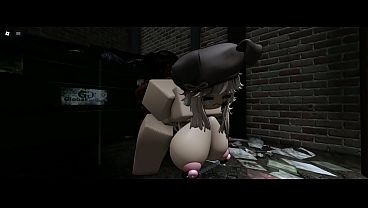 [ROBLOX] White toy used and fucked by BBC in alley