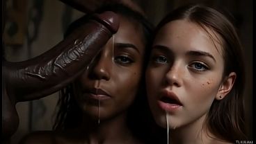 WOW (( ” The best BLOWJOB on XVIDEOS, swallowing cum ” )) Many Beautiful Girls sucking black men, cumming inside and swallowing the sperm, incredible interracial sex with huge penises [AI Generated]