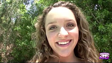 A pretty blonde cutie gets interviewed and banged while her pierced boobs bounce around