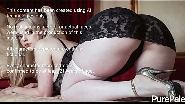 This pale goth bitch chained herself to the bed and begged to have her pussy destroyed [AI]
