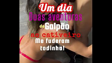 Um dia, duas aventuras: Hotwife se entrega num galpão e ganha leitinho na boca depois visita cafofo do BBC e ele crava a piroca no seu cuzinho, corno registra tudo