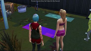 Blue Haired Emo Girlfriend Gets Her Pussy Licked During Yoga – sims 4 – 3D Hentai
