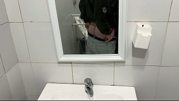 Sucking Big Cock in Public Bathroom