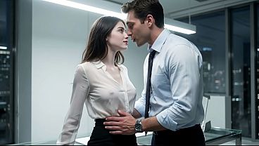 The horny employee won’t let her boss go home so she can ride his cock – AI-generated content