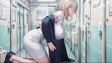 AI Generated- Blonde Nurse! Private moments in the hospital corridor, secrets hidden under that white coat are insane! Kneeling, glancing back, biting her lip with wet eyes staring right at you.