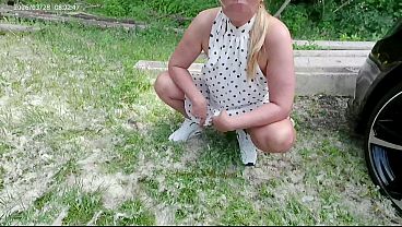 Ariela Rider sexy dress without panties.