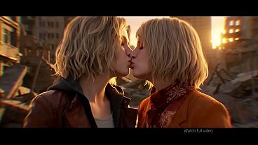 Ashley Graham x Grace Ashcroft Lesbian kissing (Resident Evil /AI generated)