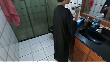 Brought Friend Over For Video Games Wife Steps Out Shower Gets Fucked In Bathroom Then Filmed Sucking And Taking It In Multiple Positions With Throat Grabs And Face Slaps Before Raw Creampie