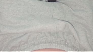 Cum Explosion in Grey Joggers! PhantomGentX Lays Back and Shoots Massive Load – Solo Masturbation