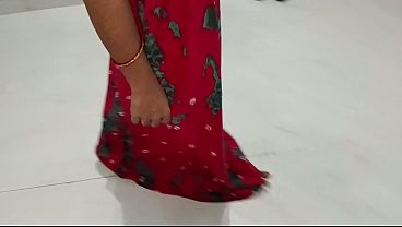 Desi Bhabhi in Red Saree Doggy Style Hard Fucking & Blowjob – Homemade Indian Sex