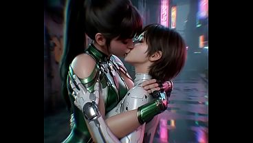 Eve x Evie Lesbian kissing (Stellar Blade /AI generated)