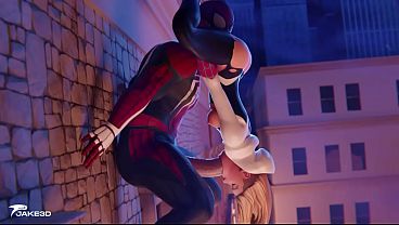Gwen Gagging Deep On Spidey’s Cock In 69 Position!