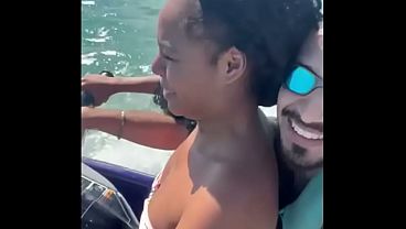 Horny Brazilian Bride Betrays Husband on Honeymoon Trip Fucking the Muscular Jetski Coach Big Dick While Hubby is Away