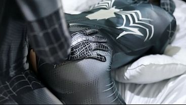 Indonesian Spiderman Cosplay with Big Butt, Sex and Ejaculation Inside ASIAN PORN