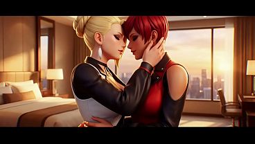 Mature x Vice lesbian kissing (The king of Fighters /AI generated)