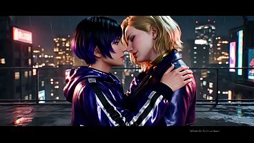Reina Mishima x Nina Williams Lesbian Kissing (Tekken /AI generated)