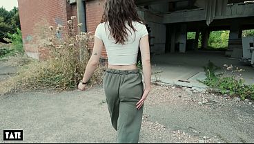 urbex date turns into sneaky public sex with hot brunette