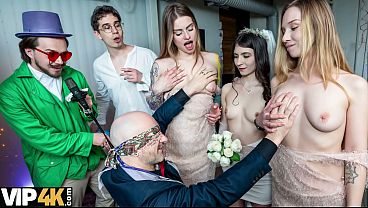 VIP4K. Will the Groom guess where his Bride’s Boobs are?