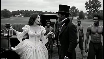 YEAR 1880 Gangbang Hardcore INTERRACIAL sex with Hotwife, she got stretched by multiple AFRICAN BBCs! Milf and cuckold.(AI GENERATED)