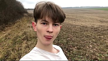 Young Cute Boy Stroking Real Big Dick Outdoor / BOY ORGASM / Monster Cock