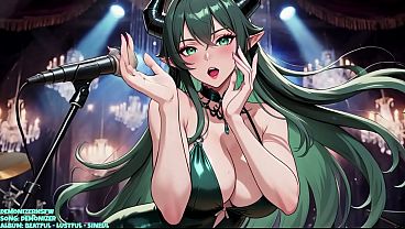 After performing a videoclip a slutty demon singer is fucked in the backstage – AI GENERATED