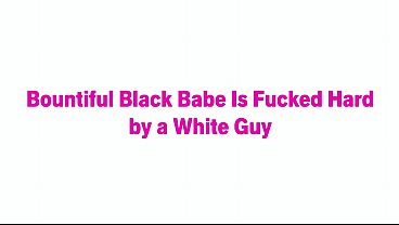 Black Plumper Deusaynas Gives a Footjob Then Sucks Cock