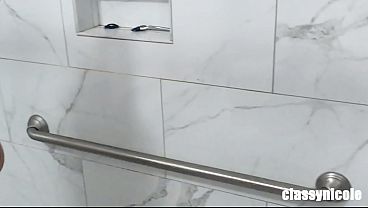 Classy Nicole needs someone to wash her back in the shower