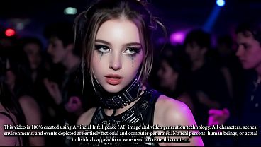 Cyber Goth Cuties Flashing Natural Tits at Dark Electro Rave Trailer