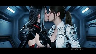 Dia x Hailey Lesbian kissing (The First Descendant /AI generated)