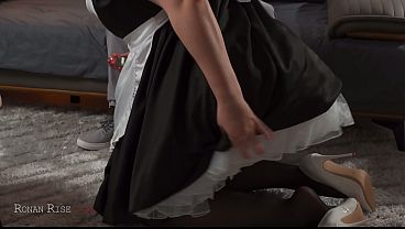 Dom Thin Guy Turns BBW MILF Maid into His Personal Anal Ashtray Whore