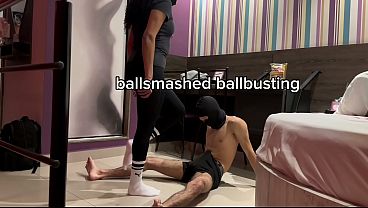 Ebony girl kicks the white boy’s balls