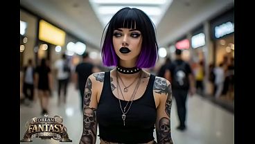 Fucking a Goth Babe in a Hot Topic Changing Room Fantasy – (Strip Tease, Fashion Show, Sexy Goth, Gothic, Lingerie, Cumshot) -AI Generated