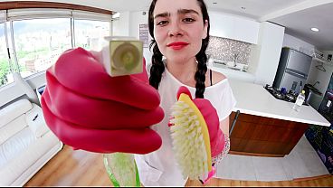 Gloved Handjob Turns Into a Sloppy Blowjob… She Never Took the Gloves Off