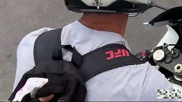 Hot couple ride motorcycle to fuck and suck