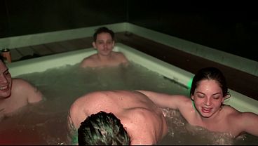 Hot Jacuzzi Party: 3 Men and 2 Women with No Rules
