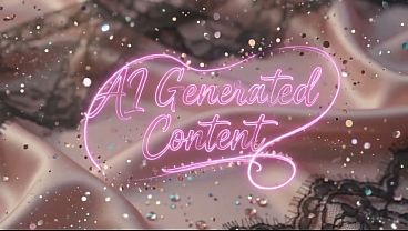 Hot redhead in the pool – AI-generated