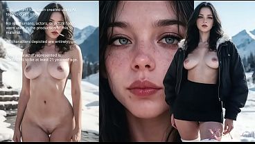 I cheated on my wife with a busty, blue-eyed brunette while we were skiing at a resort!! She sucked my dick right in the middle of the snow-covered mountains and let me fuck her in every hole!! [AI]