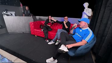 Sara Blonde has sex with a fan in front of me while being interviewed on national TV – CUCKOLD LIFE- part 1