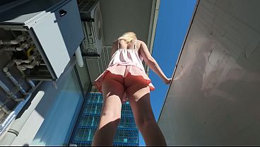 Spy Public Upskirt MILF With No Panties – Risky Flash Tease For You, See My Bare Pussy Under My Skirt