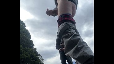 Two Young Big Cocks Fucking Raw OUTDOOR