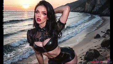 Alluring goth mom with awesome tits and ass left me speechless as she polished my cock with her tight holes.[AI]