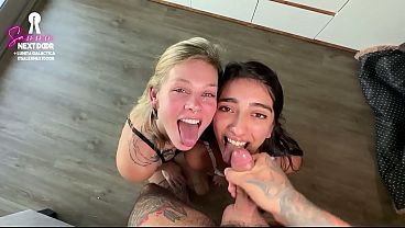 Can He Survive Two Girls Sharing His Dick Without Cumming?