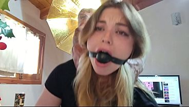 Deep Throat Warmup to Standing Doggy Anal with Mouth Gag
