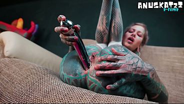 DREADHEAD pornstar ANAL masturbation with steel dildo